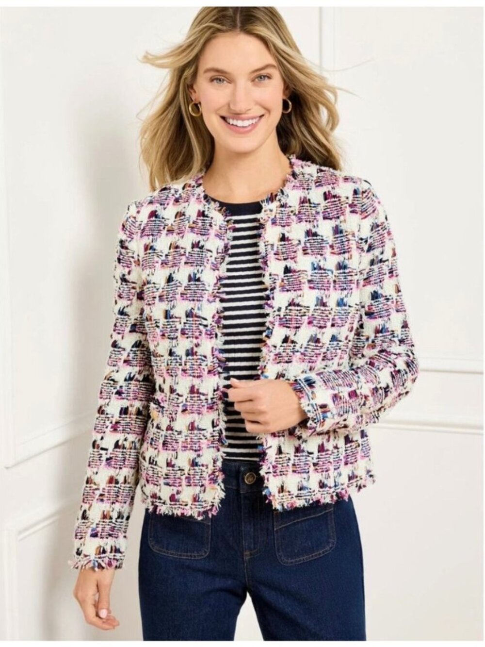 NWT Talbots Plus Collarless Tweed Jacket 22W